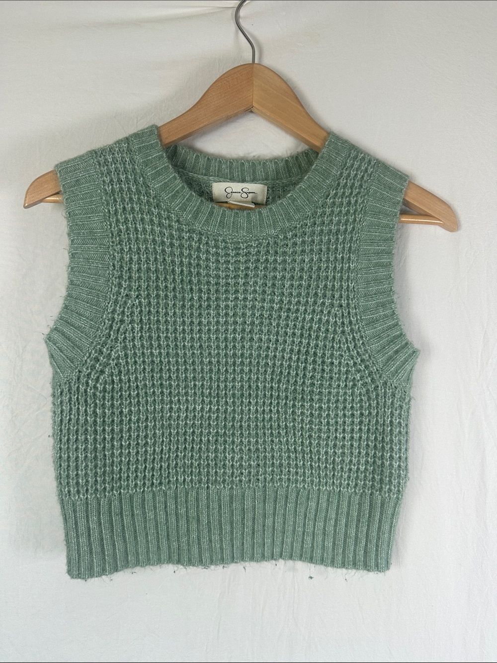 Jessica Simpson Mint Green Knit Sleeveless Sweater Vest